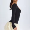 Delphi Modal-Minikleid mit U-Ausschnitt, tiefem Taillenbund und ausgestellter Säume in Vanille Delphi Modal-Minikleid mit U-Ausschnitt, tiefem Taillenbund und ausgestellter Säume in Vanille