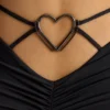 Demelza Minikleid mit langen Ärmeln und Herzausschnitt in Schwarz Demelza Minikleid mit langen Ärmeln und Herzausschnitt in Schwarz