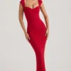 Dolcezza Maxikleid mit Herzausschnitt in Rot Dolcezza Maxikleid mit Herzausschnitt in Rot