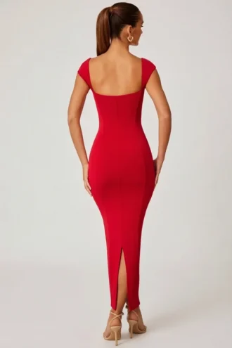 Dolcezza Maxikleid mit Herzausschnitt in Rot
