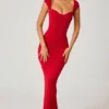 Dolcezza Maxikleid mit Herzausschnitt in Rot Dolcezza Maxikleid mit Herzausschnitt in Rot