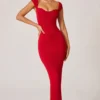 Dolcezza Maxikleid mit Herzausschnitt in Rot Dolcezza Maxikleid mit Herzausschnitt in Rot