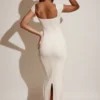 Dolcezza Modal-Maxikleid mit Herzausschnitt und Flügelärmeln in Elfenbein
