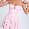 Dorothea Minikleid mit Biesen und Raffungen in Blush Dorothea Minikleid mit Biesen und Raffungen in Blush
