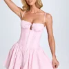 Dorothea Minikleid mit Biesen und Raffungen in Blush Dorothea Minikleid mit Biesen und Raffungen in Blush