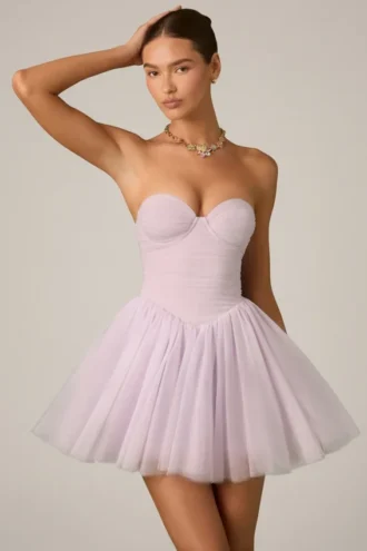 Dottie Tüll-Korsett-Minikleid in Lila