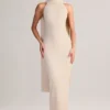 Dree Maxikleid mit Rippstrick und Schaldetail in Creme Dree Maxikleid mit Rippstrick und Schaldetail in Creme