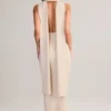 Dree Maxikleid mit Rippstrick und Schaldetail in Creme Dree Maxikleid mit Rippstrick und Schaldetail in Creme