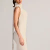 Dree Maxikleid mit Rippstrick und Schaldetail in Creme Dree Maxikleid mit Rippstrick und Schaldetail in Creme