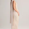 Dree Maxikleid mit Rippstrick und Schaldetail in Creme Dree Maxikleid mit Rippstrick und Schaldetail in Creme