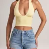 Drew Modal-Halteroberteil in Lemon Sherbet Drew Modal-Halteroberteil in Lemon Sherbet