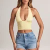Drew Modal-Halteroberteil in Lemon Sherbet Drew Modal-Halteroberteil in Lemon Sherbet