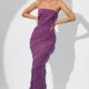 Dulce verziertes Bandeau-Maxikleid mit Rüschen in Pflaume Dulce verziertes Bandeau-Maxikleid mit Rüschen in Pflaume