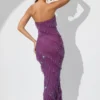 Dulce verziertes Bandeau-Maxikleid mit Rüschen in Pflaume Dulce verziertes Bandeau-Maxikleid mit Rüschen in Pflaume
