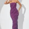 Dulce verziertes Bandeau-Maxikleid mit Rüschen in Pflaume Dulce verziertes Bandeau-Maxikleid mit Rüschen in Pflaume