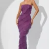 Dulce verziertes Bandeau-Maxikleid mit Rüschen in Pflaume Dulce verziertes Bandeau-Maxikleid mit Rüschen in Pflaume