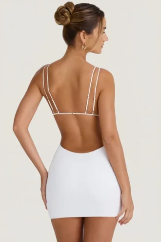 Eartha Cut-Out-Minikleid mit offenem Rücken in Weiß
