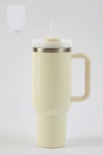 Edelstahl-Trinkflasche in Creme