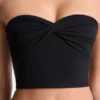 Edie Modal-Bandeau-Oberteil mit gedrehter Vorderseite in Schwarz Edie Modal-Bandeau-Oberteil mit gedrehter Vorderseite in Schwarz