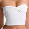 Edie Modal-Bandeau-Oberteil mit gedrehter Vorderseite in Weiß Edie Modal-Bandeau-Oberteil mit gedrehter Vorderseite in Weiß