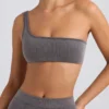 Ein-Schulter-Sport-BH in Washed Charcoal Ein-Schulter-Sport-BH in Washed Charcoal