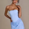 Elara Satin-Röckchen mit Verzierungen in Himmelblau Elara Satin-Röckchen mit Verzierungen in Himmelblau