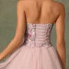 Elia Verziertes, schnürbares, bügelloses Korsett in Floral Pink