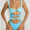 Elirae Cut-Out-String-Badeanzug in Blau-Multicolor Elirae Cut-Out-String-Badeanzug in Blau-Multicolor
