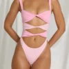 Elirae Cut-Out-String-Badeanzug in Pink Multi Elirae Cut-Out-String-Badeanzug in Pink Multi