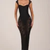 Elisa Maxikleid mit Herzausschnitt in Schwarz Elisa Maxikleid mit Herzausschnitt in Schwarz