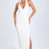 Elisana Modal-Maxikleid mit Spitzenbesatz und Neckholder in Weiß Elisana Modal-Maxikleid mit Spitzenbesatz und Neckholder in Weiß
