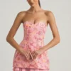 Eliselle Verziertes trägerloses Korsett-Minikleid in Rosa Eliselle Verziertes trägerloses Korsett-Minikleid in Rosa