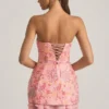 Eliselle Verziertes trägerloses Korsett-Minikleid in Rosa Eliselle Verziertes trägerloses Korsett-Minikleid in Rosa