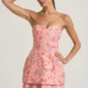 Eliselle Verziertes trägerloses Korsett-Minikleid in Rosa Eliselle Verziertes trägerloses Korsett-Minikleid in Rosa