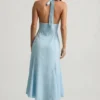 Elonia Halterneck-Midaxi-Kleid mit blauem Blumenprint Elonia Halterneck-Midaxi-Kleid mit blauem Blumenprint