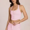 Elowis Denim-Oberteil im Korsettstil mit Neckholder in Blossom Pink Elowis Denim-Oberteil im Korsettstil mit Neckholder in Blossom Pink