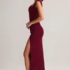 Elva Modal-Maxikleid mit Herzausschnitt und Cowl-Taille in Weinrot Elva Modal-Maxikleid mit Herzausschnitt und Cowl-Taille in Weinrot