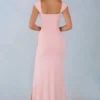 Elva Modal-Maxikleid mit Herzausschnitt und drapiertem Taillenbereich in Blush Pink Elva Modal-Maxikleid mit Herzausschnitt und drapiertem Taillenbereich in Blush Pink
