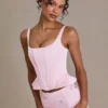 Elvira Premium-Satin-Korsett-Oberteil mit Schnürung in Babyrosa Elvira Premium-Satin-Korsett-Oberteil mit Schnürung in Babyrosa
