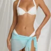Elvire Sarong mit seitlichem Bindeband in Aquablau Elvire Sarong mit seitlichem Bindeband in Aquablau