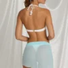 Elvire Sarong mit seitlichem Bindeband in Aquablau Elvire Sarong mit seitlichem Bindeband in Aquablau