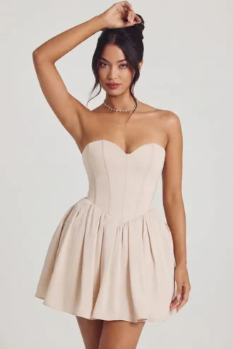Emeline Korsett-Tüll-Minikleid in Elfenbein