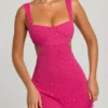 Emilion verziertes Minikleid mit Cut-outs in Fuchsia Emilion verziertes Minikleid mit Cut-outs in Fuchsia