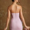 Emira Bandeau-Mikro-Minikleid mit Schnürung in Mauve