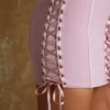 Emira Bandeau-Mikro-Minikleid mit Schnürung in Mauve