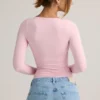Emry Modal-Langarm-Oberteil mit Rüschen in Babyrosa Emry Modal-Langarm-Oberteil mit Rüschen in Babyrosa