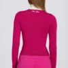 Eng anliegendes Langarm-Oberteil aus Strick in Magenta-Pink Eng anliegendes Langarm-Oberteil aus Strick in Magenta-Pink