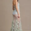 Estella verziertes Tüll-Korsettkleid in Salbeigrün