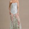 Estella verziertes Tüll-Korsettkleid in Salbeigrün