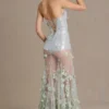 Estella verziertes Tüll-Korsettkleid in Salbeigrün